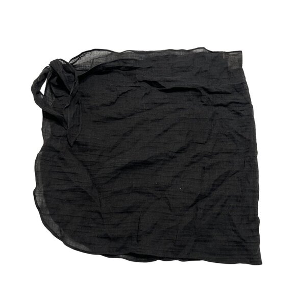 Monday Swimwear South Beach Sarong in Black Crinkle Linen - Picture 4 of 5